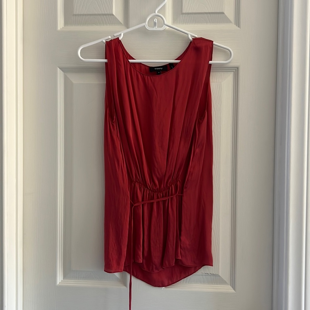 P 100% Silk Theory Pink/Red Shirt